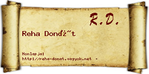 Reha Donát névjegykártya